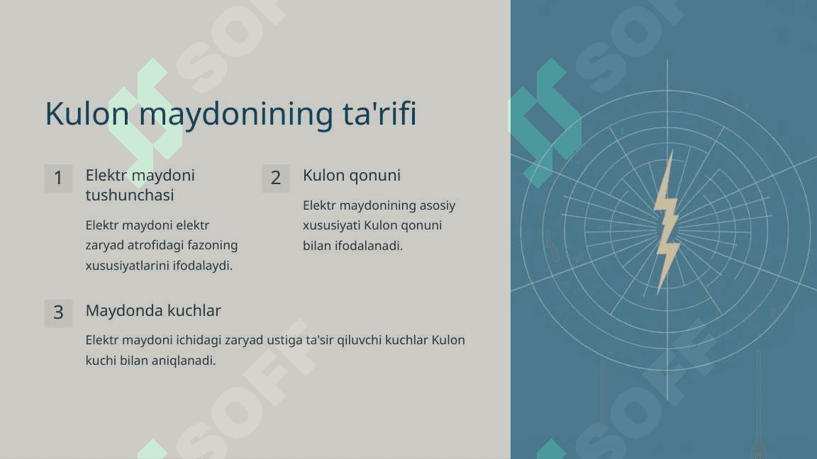 Kulon maydonida zaryad harakati 2