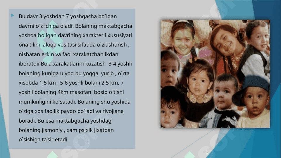 Maktabgacha ta’lim tashkilotlari tarbiyalanuvchilarining yoshga doir psixologik xususiyatlari. 3