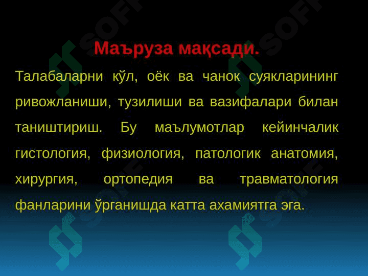 Qo’l, oyoq va chanoq suyaklarining funksional anatomiyasi 3