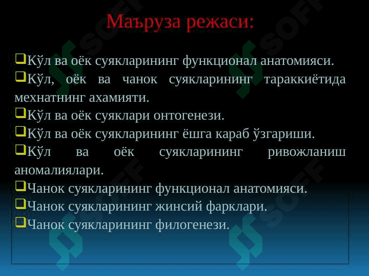 Qo’l, oyoq va chanoq suyaklarining funksional anatomiyasi 4