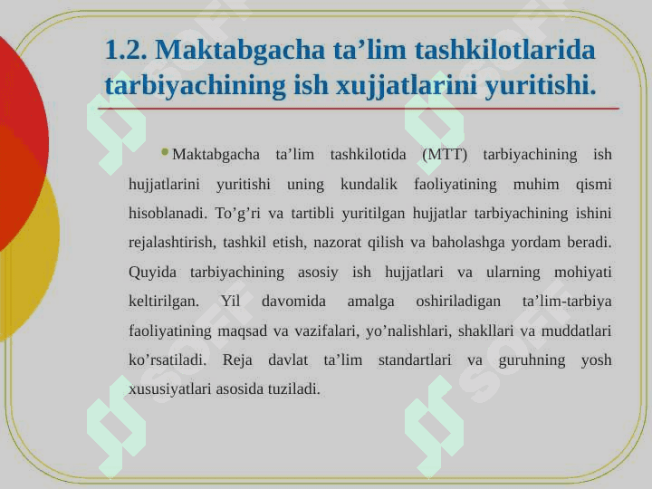 TARBIYACHINING OYLIK ISH REJASI (ISH JURNALI)NI YURITISH TARTIBI VA UNING TA’LIM JARAYONIDAGI ROLI 7