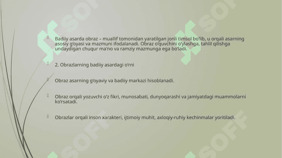 Badiiy asarlarda obrazlarga singdirilgan maʼno va mazmun haqida 3