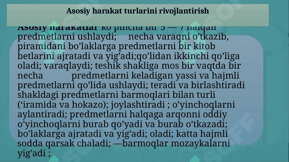 Maktabgacha yoshdagi bolalarni  asosiy harakatlarga o‘rgatish. 3