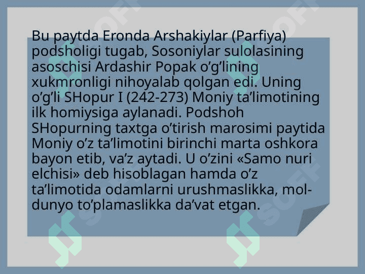 Mazdak va Moniy ta’limoti 6