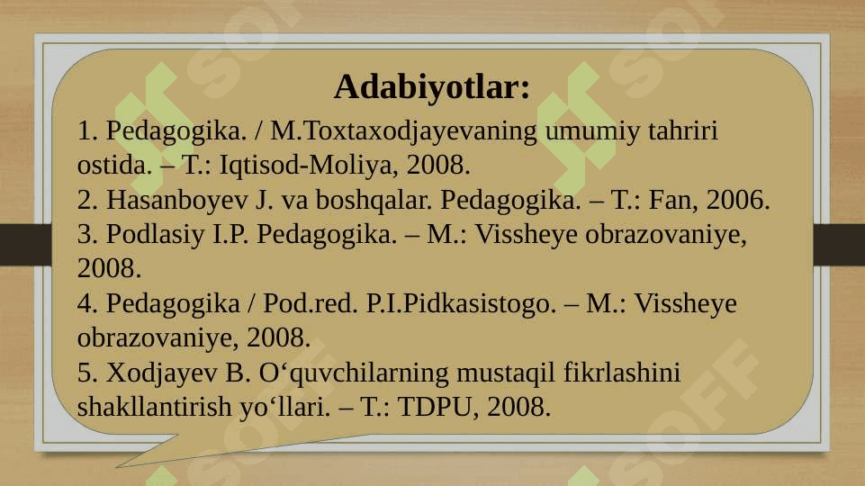 TA`LIM METODLARI VA VOSITALARI. METODIK USULLAR. 3
