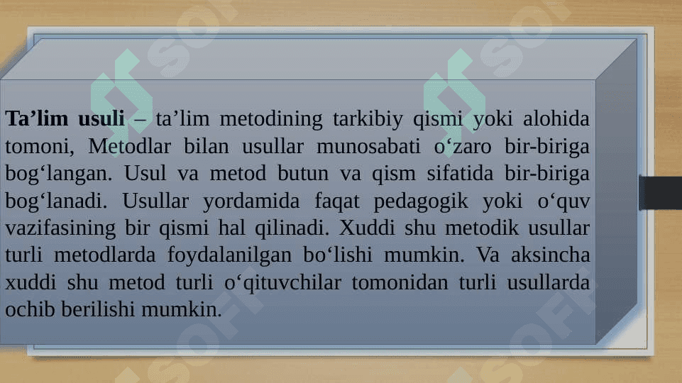 TA`LIM METODLARI VA VOSITALARI. METODIK USULLAR. 6