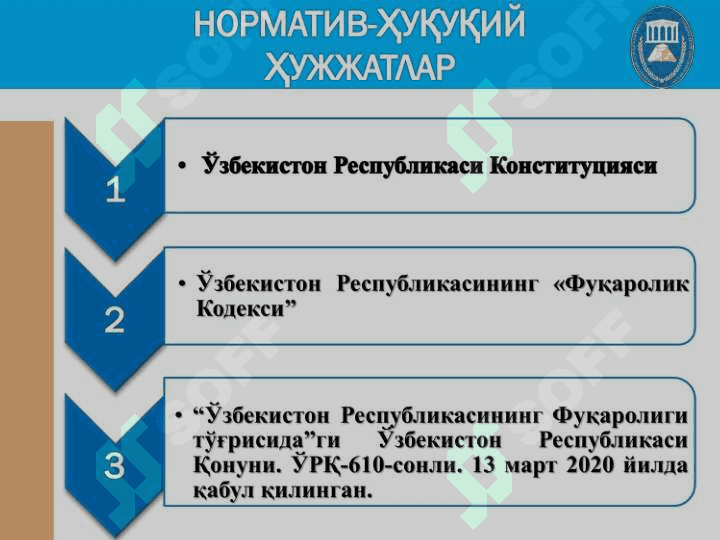ФУҚАРОЛИК ҲУҚУҚИНИНГ СУБЪЕКТИ СИФАТИДА  ФУҚАРОЛАР 6