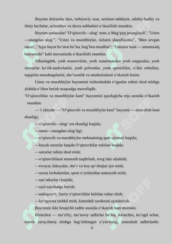O’zbekona urf-odatlarga doir tarbiyaviy tadbirlar 6