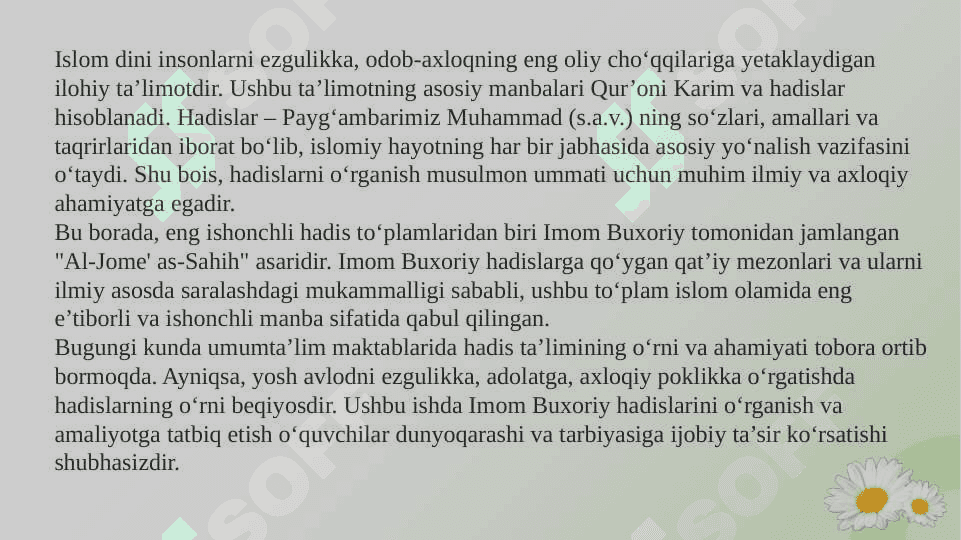 Umumta’lim maktablarda Imom Buxoriy hadislarini o‘rganishning ahamiyati 3