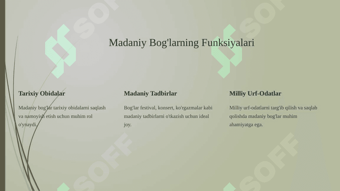 Madaniy va istirohat bog’larining funksional zonalari 2