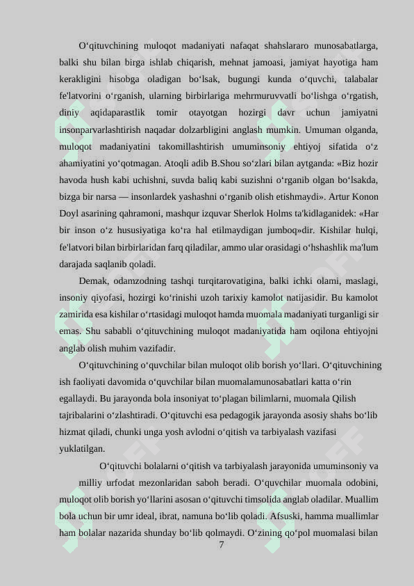 O’qituvchi muomala subyekti sifatida 7