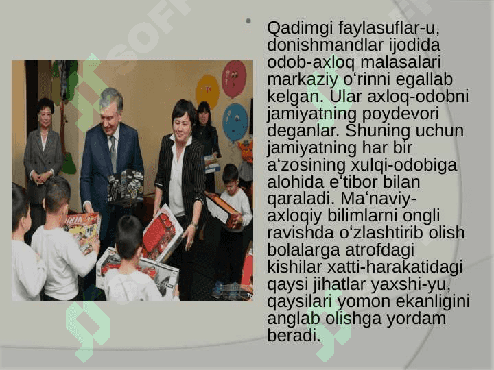 O’QUVCHILARNING AXLOQIY       TARBIYALANGANLIK DARAJASINI TASHXIS ETISH 7
