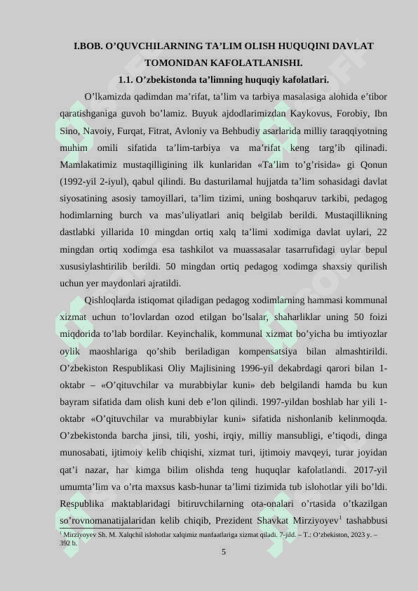 Oʼquvchilarning huquq va burchlari 5