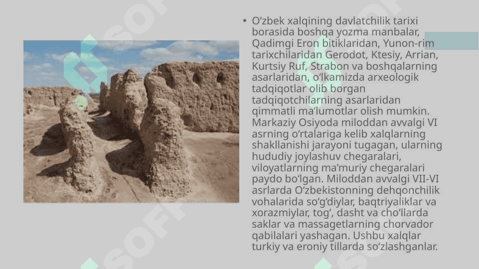 O’zbekiston hududida ilk davlatning vujudga kelishi 6