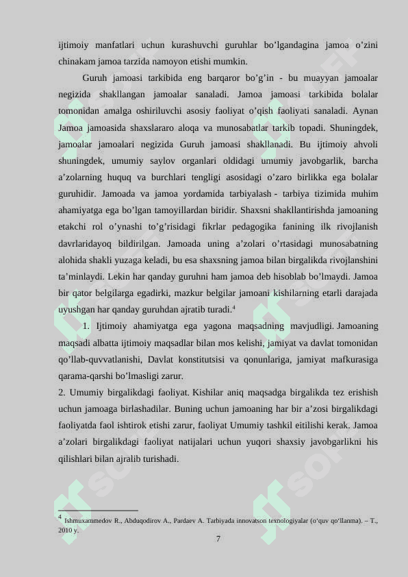 O’quvchilar jamoasini shakllantirish uslubiyoti 7