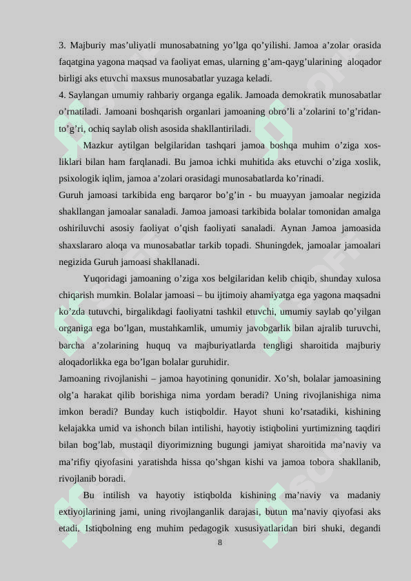 O’quvchilar jamoasini shakllantirish uslubiyoti 8