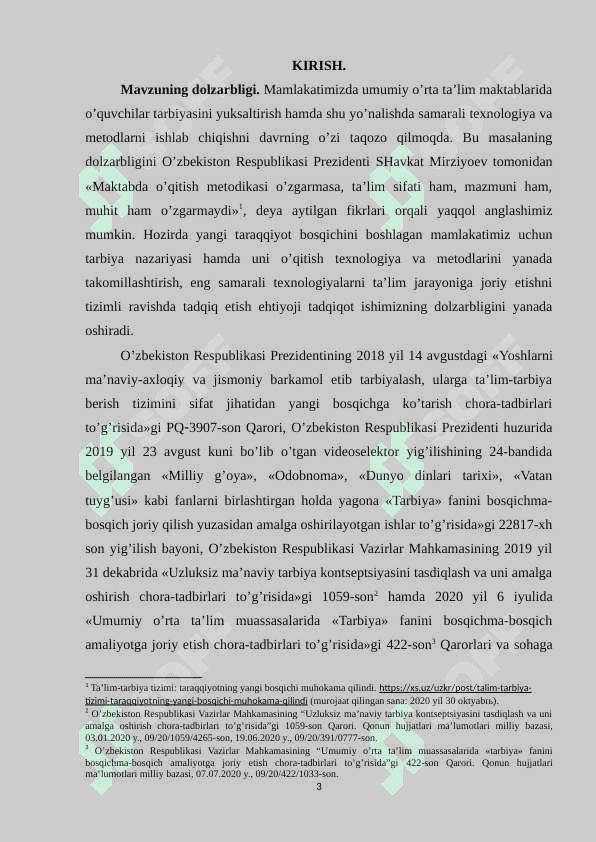Tarbiya darslarini tashkil etishda pedagogik texnologiyalar 3