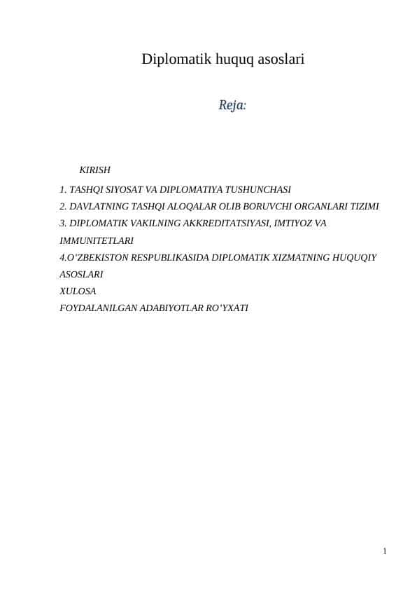 Diplomatik huquq asoslari