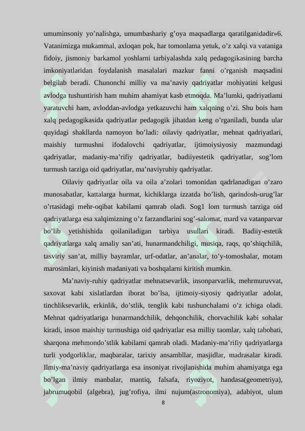 O’zbek xalq pedagogikasida ta’lim tarbiya masalalari 8