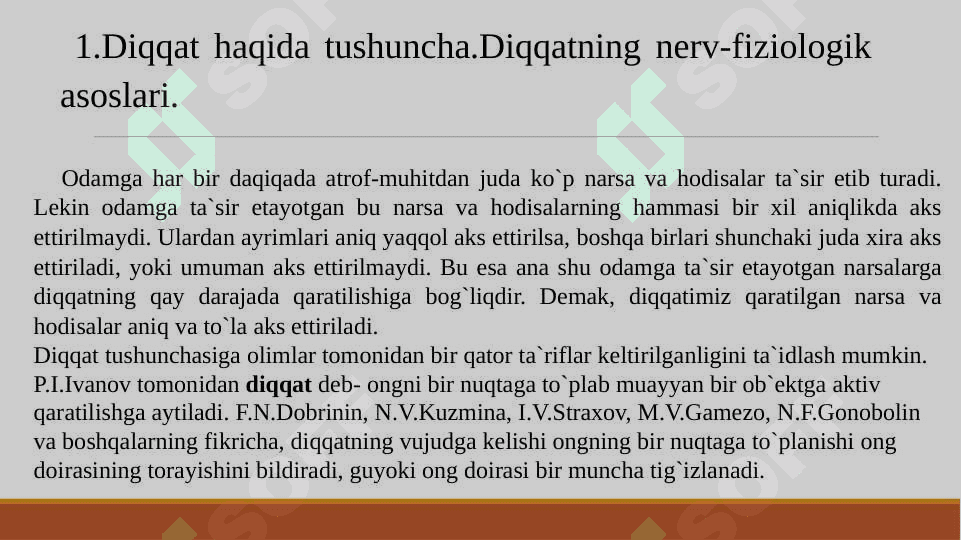 Diqqat va Xotira – psixik jarayon sifatida 2