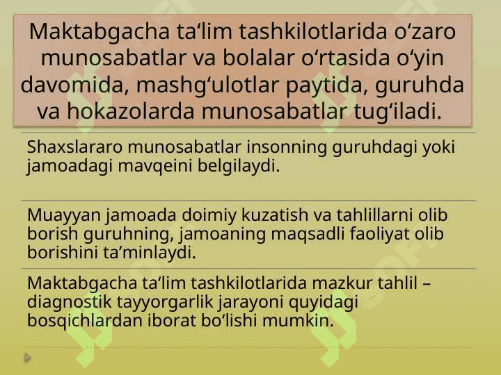 PEDAGOGIK DIAGNOSTIKA ASOSIDA UZLUKSIZ TA’LIMDA TARBIYAVIY ISHLARNI REJALASHTIRISH 4