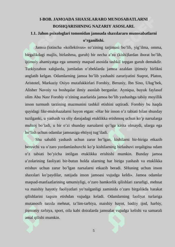 Jamoa an’analari mazmunida munosabatlar xususiyati hamda jamoaning ijtimoiy fikri 5