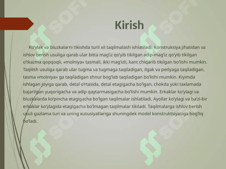 Taqilmalarga ishlov berish. 3