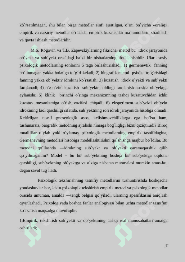 PSIXOLOGIK OʻLCHOV 7
