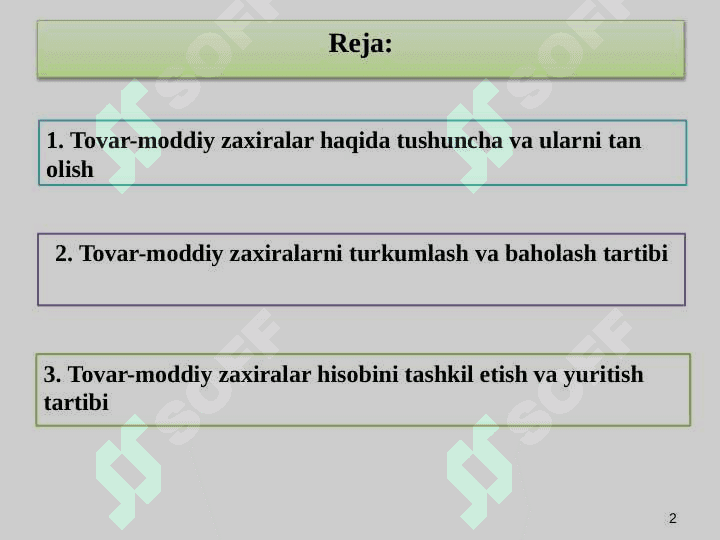 Tovar-moddiy zaxiralar inventarizatsiyasi 2
