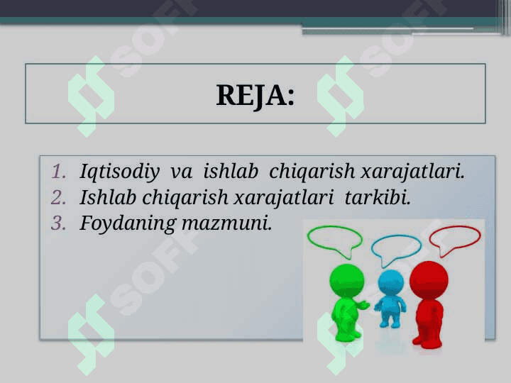 SARF XARAJATLAR, FOYDA VA ZARAR 2