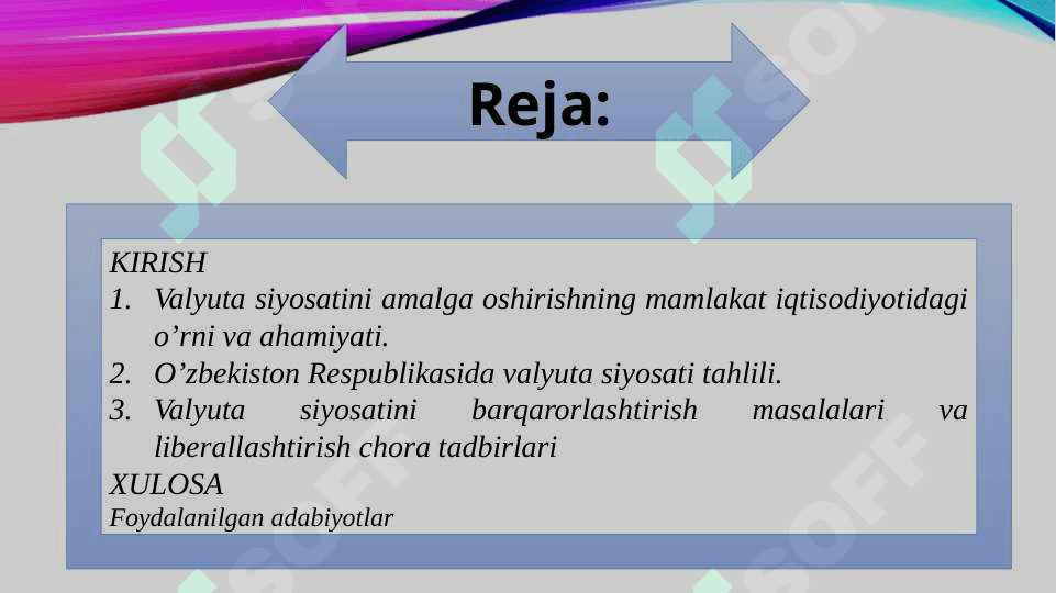 VALYUTA SIYOSATINI AMALGA OSHIRISH DASTAKLARI VA USULLARI 2
