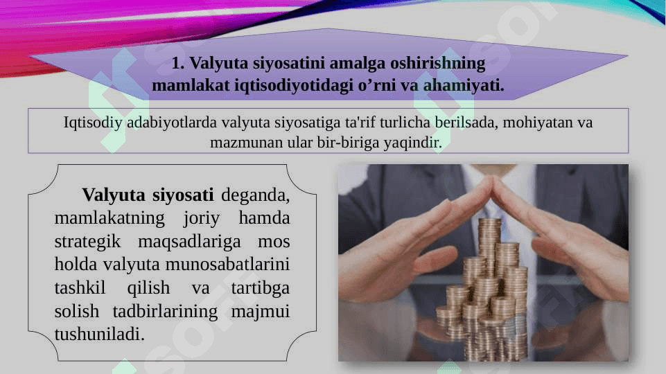 VALYUTA SIYOSATINI AMALGA OSHIRISH DASTAKLARI VA USULLARI 4