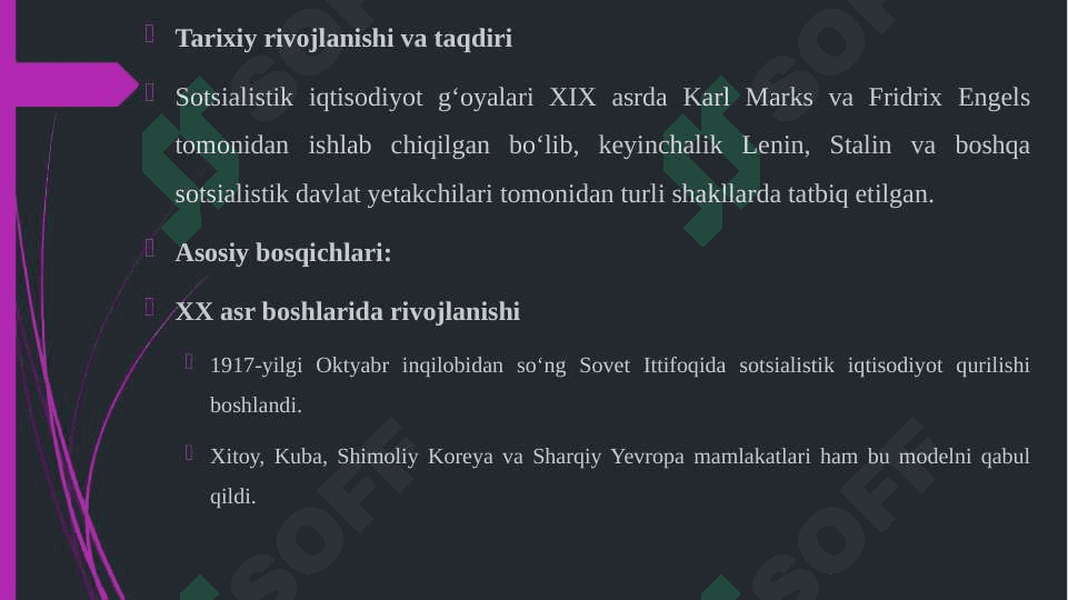 BOZOR IQTISODIYOTIGA MUXOLIF - SOTSIALISTIK YO'NALISH MOHIYATI VA UNING TARIXIY TAQDIRI 4