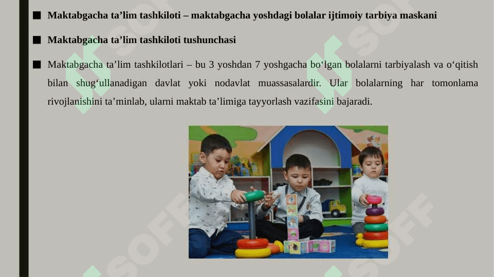 Maktabgacha taʼlim tashkiloti-maktabgacha yoshdagi bolalar ijtimoiy tarbiya maskani 3