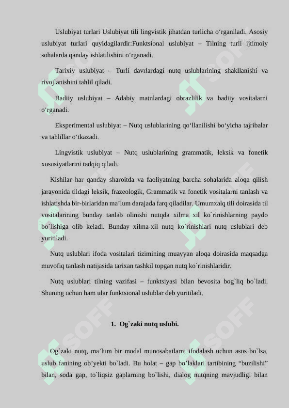 NUTQ USLUBLARI. USLUBIYAT TURLARI 3