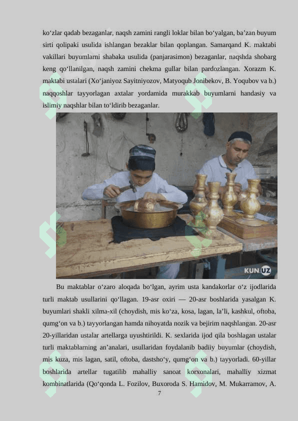 O’ZBEK MILLIY KANDAKORLIGI UNING TARIXI MAKTABLARI VA TARAQIYODI 7