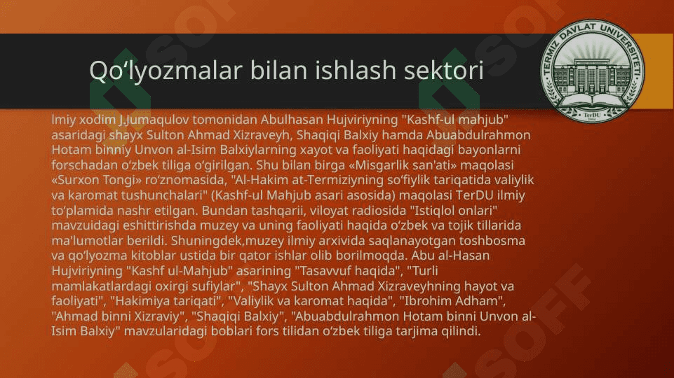 TERMIZ ARXEOLOGIYA MUZEYI TARIXI 6