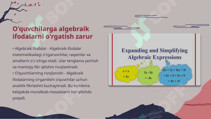 Algebraik elementlarni òrgatish metodikasi 4