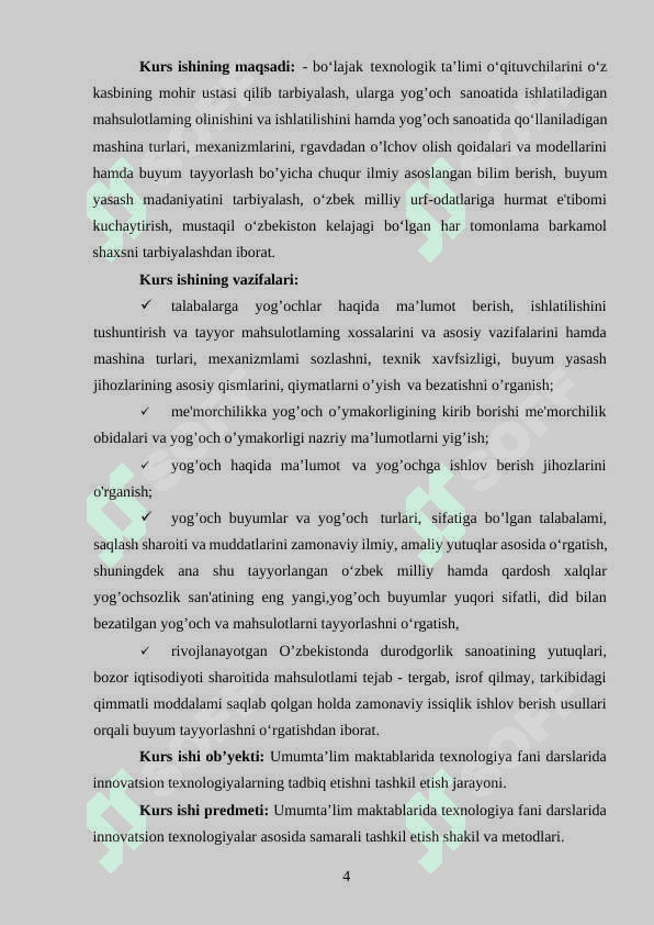 YOG’OCH O’YMAKORLIGIDA TAYYORLANGAN USTUNLARDA QO'LLANILGAN NAQSH TURLARI VA ULARNING 4