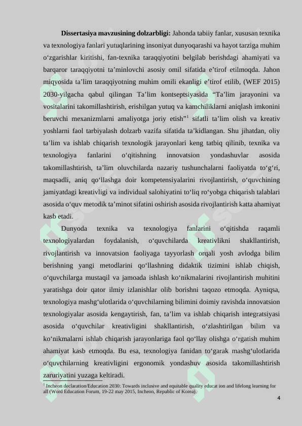 TEХNOLOGIYА FАNIDАN KREАTIVLIK АSOSIDА SINFDАN TАSHQАRI ISHLАRNI TАSHKIL QILISH TEХNOLOGIYАSINI TАKOMILLАSHTIRISH 4