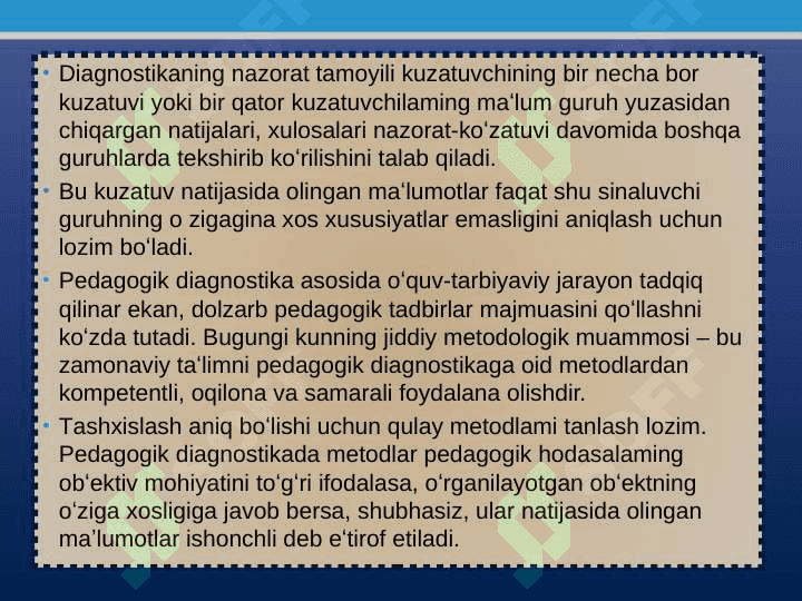 PEDAGOGIK VOQELIKNI DIAGNOSTIK TADQIQ ETISHNING UMUMIY TAMOYILLARI VA DARAJALARI 8