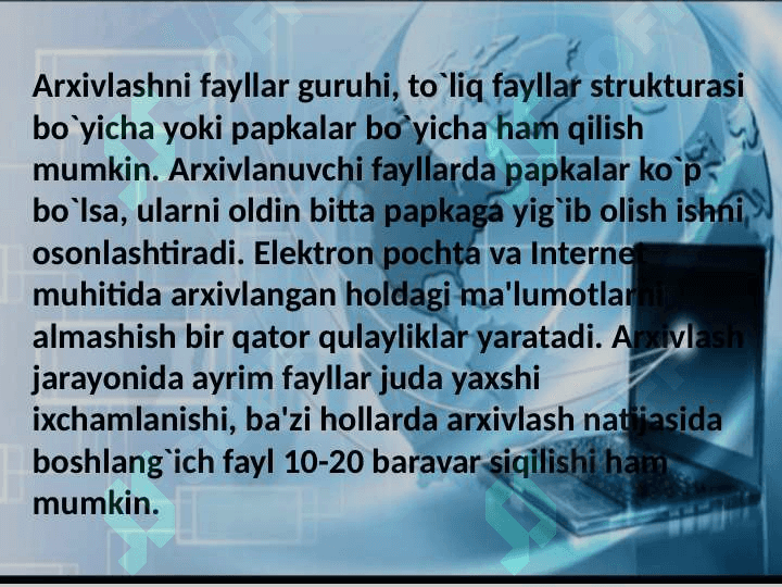 Arxivlash dasturlari 6