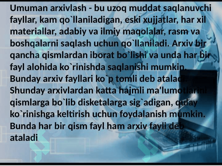 Arxivlash dasturlari 8