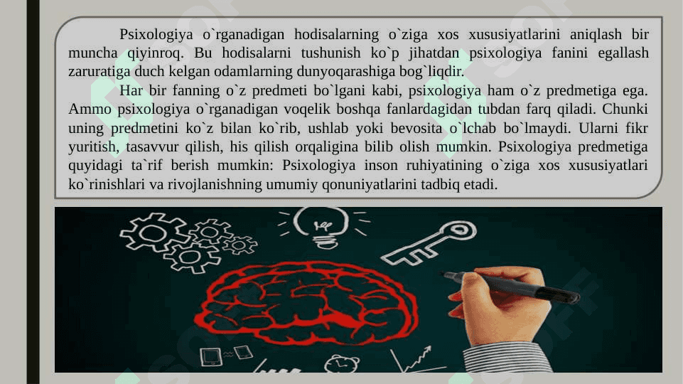 Psixologiya fani sohalari va uning tadqiqot metodlari 3