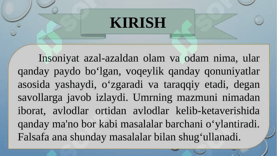 Insonni falsafiy tushinishning o’ziga xos tushunchalari 2