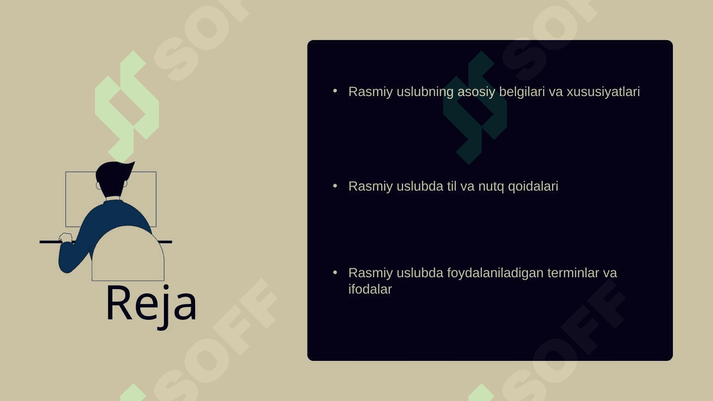 Rasmiy uslubga xos xususiyatlar 2