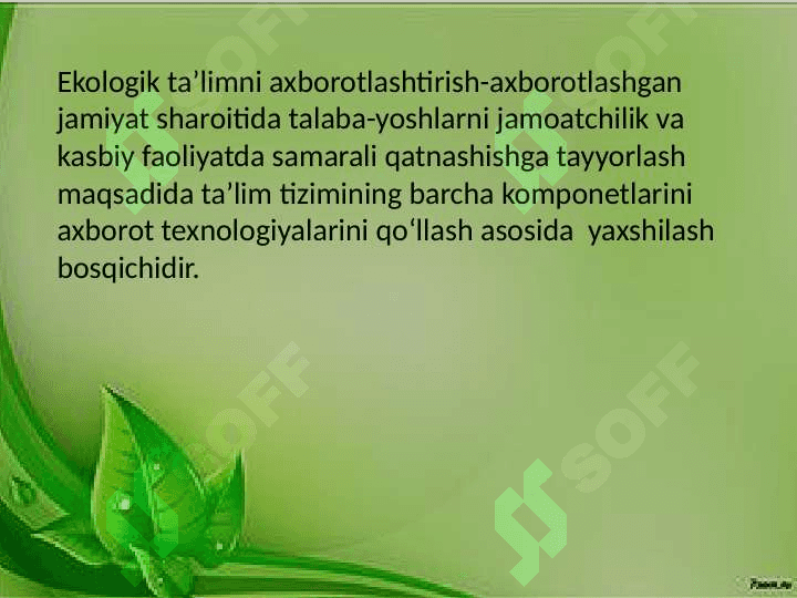 Jonajon òlkamiz tabiatini òrgatishda axborot texnologiyalardan foydalanishni òrgatish 5