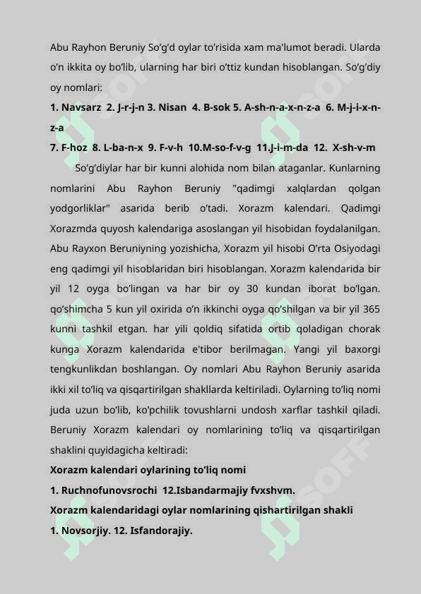 Sharq mamlakatlari va musulmon kalеndari. REFERAT 4