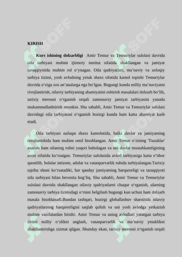Amir Temur va Temuriylar sulolasi davrida oila tarbiyasi 2