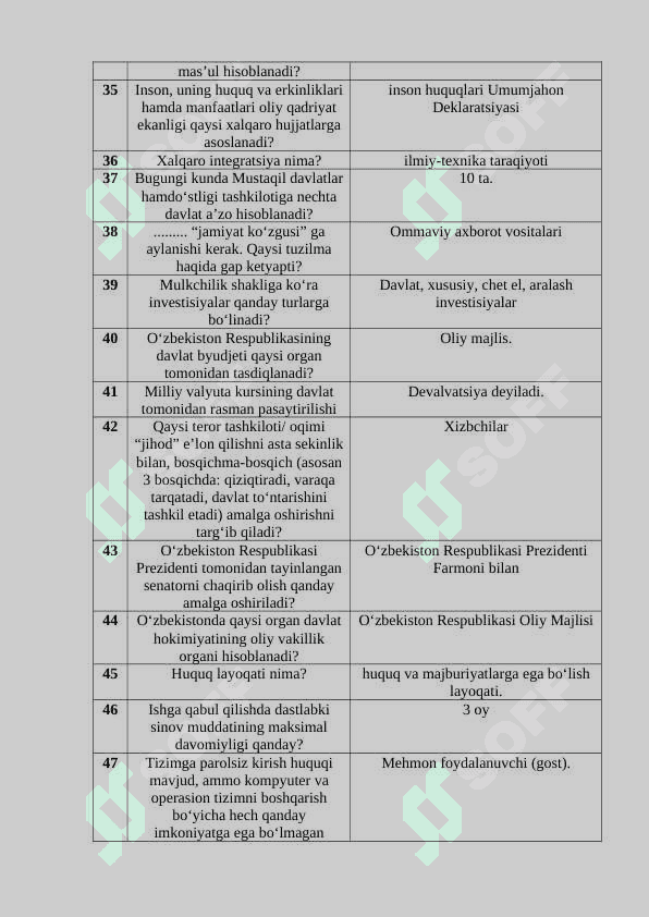 Argos savollari hamda javoblari. 4